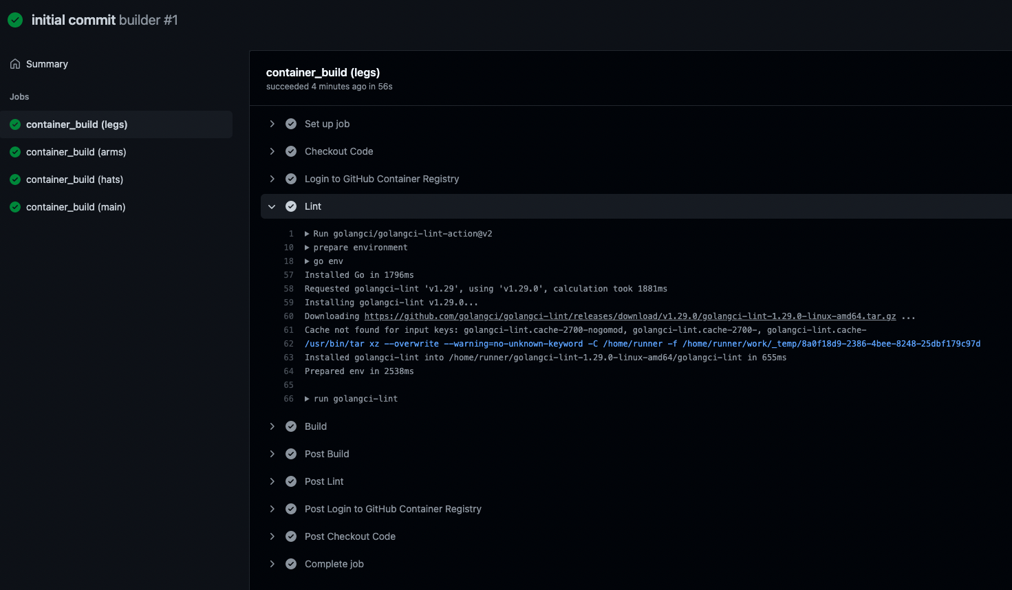 Initial Action Output